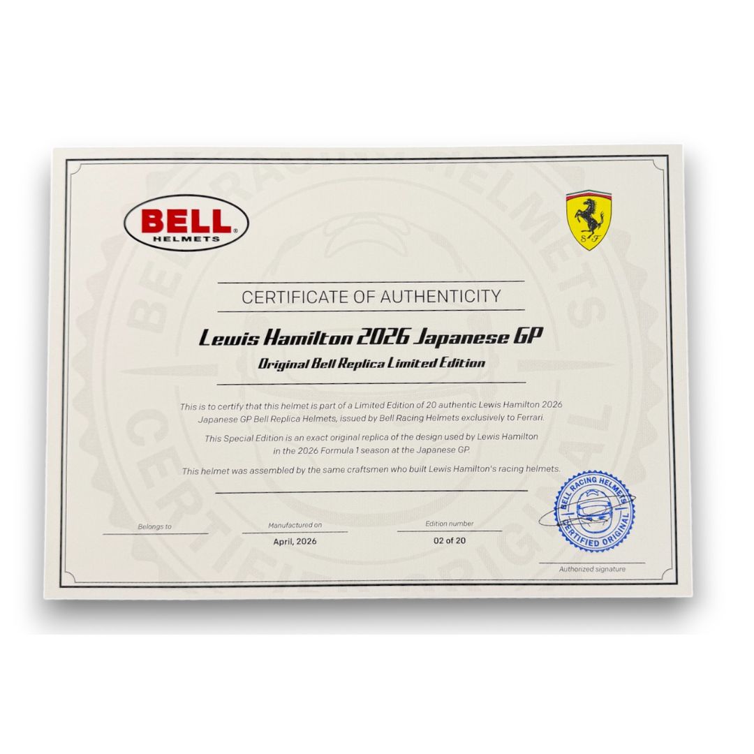 Signed Lewis Hamilton Official Ferrari Bell Helmet Japanese GP 02/20 - Image 5